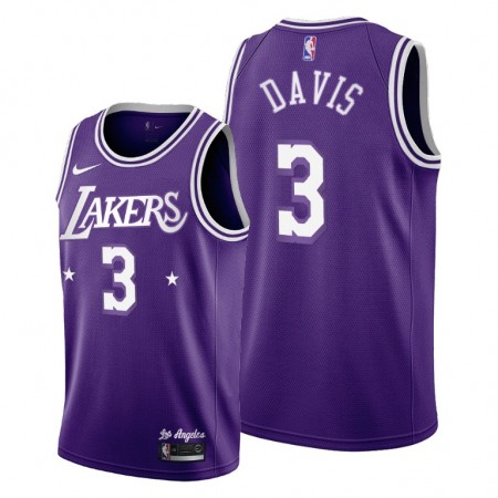 Camiseta Hombre Los Angeles Lakers Anthony Davis 3 Nike 2021-22 City Edition Throwback 60s Swingman